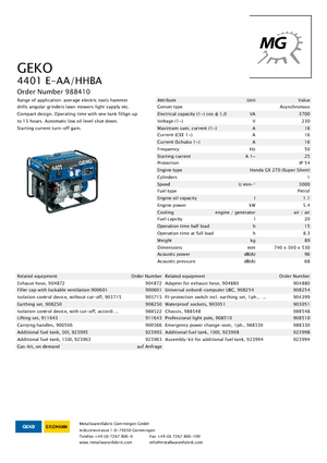 Benzinski generatori struje Geko ® 4401 E-AA/HHBA