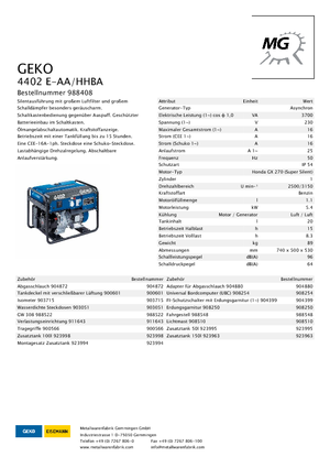 Benzinski generatori struje Geko ® 4402 E-AA/HHBA*