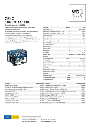 Benzinski generatori struje Geko ® 5402 ED-AA/HEBA*