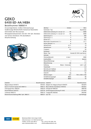 Benzinski generatori struje Geko ® 6400 ED-AA/HEBA