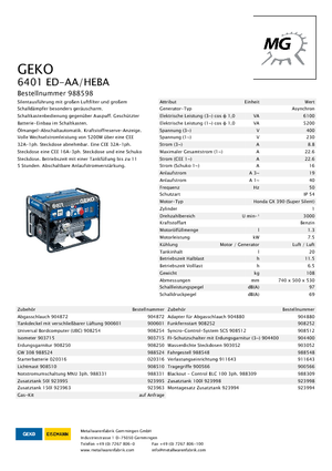 Benzinski generatori struje Geko ® 6401 ED-AA/HEBA