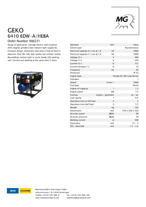 Benzinski generatori struje Geko ® 6410 EDW-A/HEBA