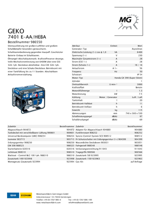 Benzinski generatori struje Geko ® 7401 E-AA/HEBA