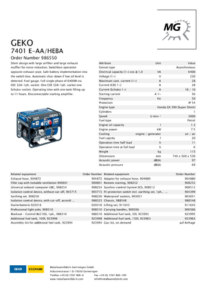 Benzinski generatori struje Geko ® 7401 E-AA/HEBA