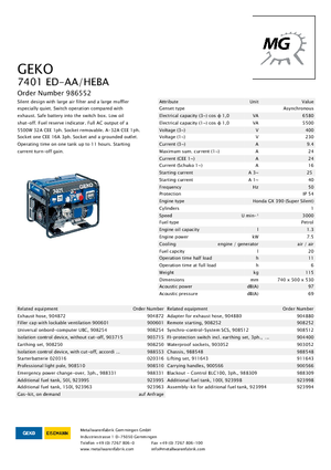 Benzinski generatori struje Geko ® 7401 ED-AA/HEBA
