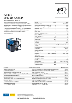 Benzinski generatori struje Geko ® 9002 ED-AA/SEBA*