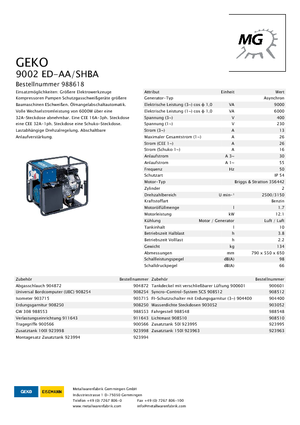 Benzinski generatori struje Geko ® 9002 ED-AA/SHBA*