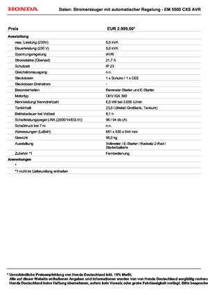 Benzinski generatori struje Honda EM 5500 CXS