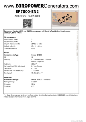 Benzinski generatori struje Europower EP 7000 EN2 (S)