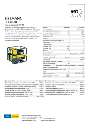 Benzinski generatori struje Eisemann H 13000 E