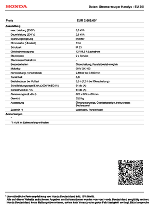 Benzinski generatori struje Honda Handy EU 30 i