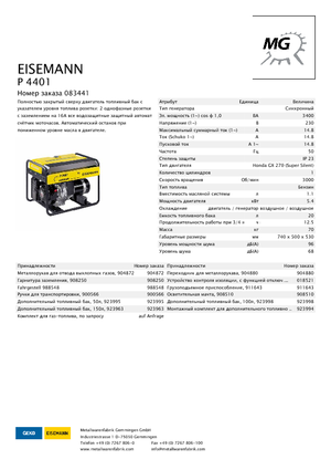 Benzinski generatori struje Eisemann P 4401