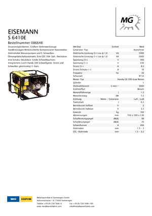 Benzinski generatori struje Eisemann S 6410 E