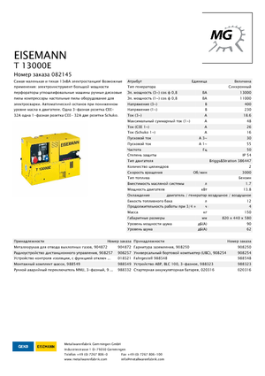 Benzinski generatori struje Eisemann T 13000 E