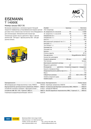 Benzinski generatori struje Eisemann T 14000 E
