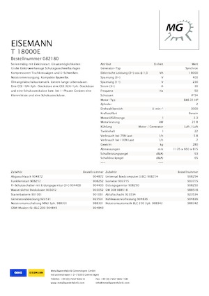 Benzinski generatori struje Eisemann T 18000 E