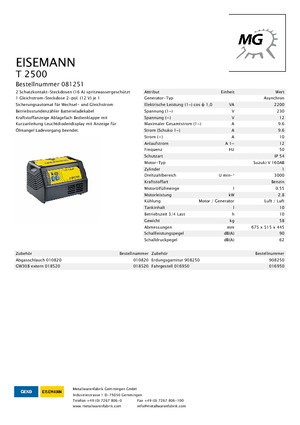 Benzinski generatori struje Eisemann T 2500