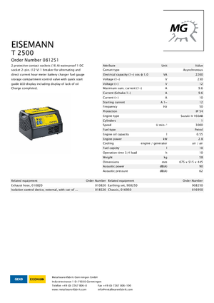 Benzinski generatori struje Eisemann T 2500