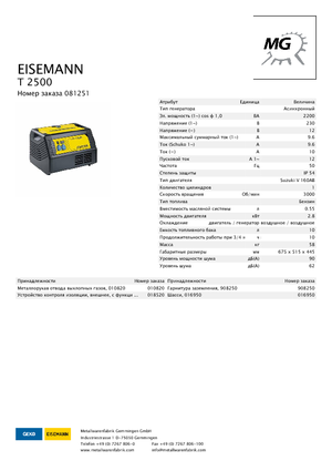 Benzinski generatori struje Eisemann T 2500