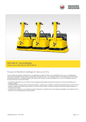 Jednosmjerni vibracioni nabijači ploča Wacker Neuson Koppelsatz für 3 x DPU 100-70