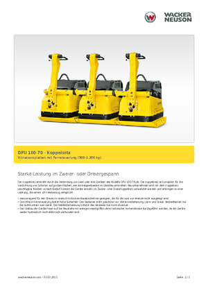 Jednosmjerni vibracioni nabijači ploča Wacker Neuson Koppelsatz für 2 x DPU 100-70