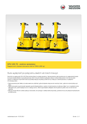Jednosmjerni vibracioni nabijači ploča Wacker Neuson Koppelsatz für 3 x DPU 100-70