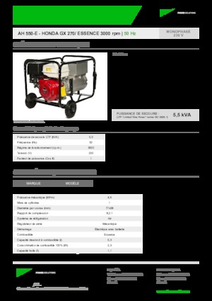 Benzinski generatori struje INMESOL AH 550-E