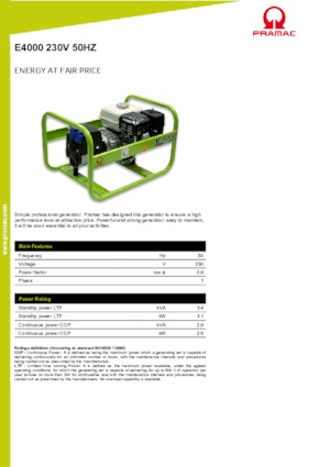 Benzinski generatori struje PRAMAC Lifter E 4000