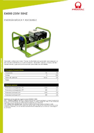 Benzinski generatori struje PRAMAC Lifter E 4000