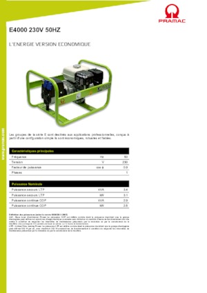 Benzinski generatori struje PRAMAC Lifter E 4000