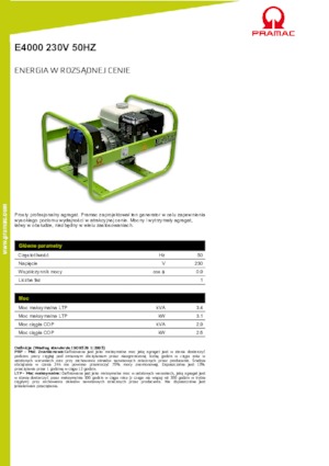 Benzinski generatori struje PRAMAC Lifter E 4000