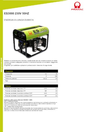 Benzinski generatori struje PRAMAC Lifter ES 3000