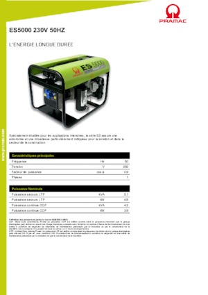 Benzinski generatori struje PRAMAC Lifter ES 5000