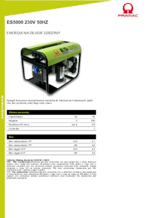 Benzinski generatori struje PRAMAC Lifter ES 5000