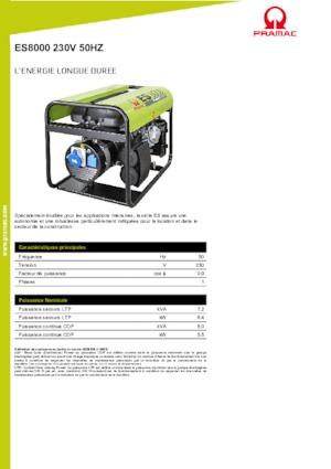 Benzinski generatori struje PRAMAC Lifter ES 8000