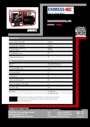 Benzinski generatori struje Endress ESE 1006 DBS GT