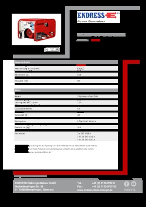 Benzinski generatori struje Endress ESE 1006 HG-GT ES ISO Duplex