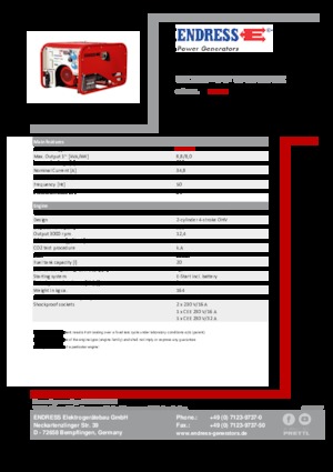 Benzinski generatori struje Endress ESE 1006 HG-GT ES ISO Duplex