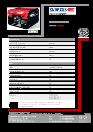 Benzinski generatori struje Endress ESE 1206 DHS-GT ES