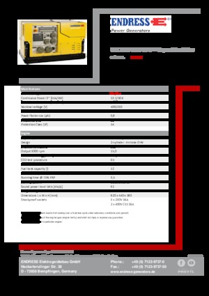 Benzinski generatori struje Endress ESE 1308 DBG ES DIN Super Silent Plus