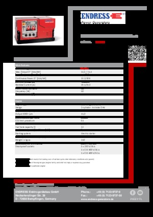 Benzinski generatori struje Endress ESE 1308 DBG ES ISO Duplex Silent