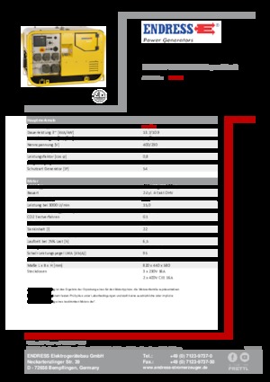 Benzinski generatori struje Endress ESE 907 DBG DIN Super Silent