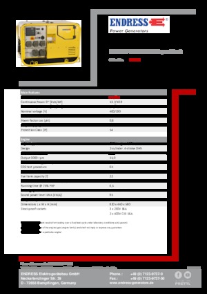 Benzinski generatori struje Endress ESE 907 DBG DIN Super Silent