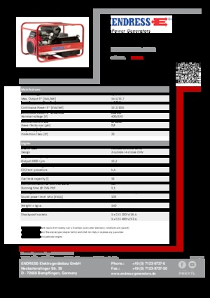 Benzinski generatori struje Endress ESE 1506 DHS-GT ES