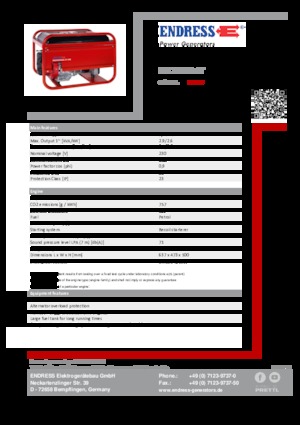 Benzinski generatori struje Endress ESE 206 HS-GT
