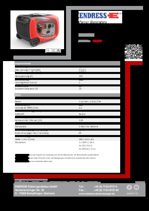 Benzinski generatori struje Endress ESE 3000i