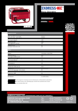 Benzinski generatori struje Endress ESE 306 HS GT