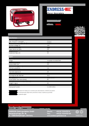 Benzinski generatori struje Endress ESE 306 HS GT
