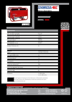 Benzinski generatori struje Endress ESE 506 DHS-GT