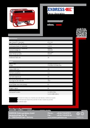 Benzinski generatori struje Endress ESE 506 DHS-GT